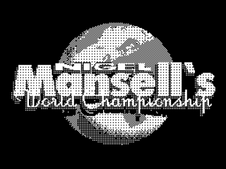 Nigel Mansell's World Championship title screen for ZX Spectrum